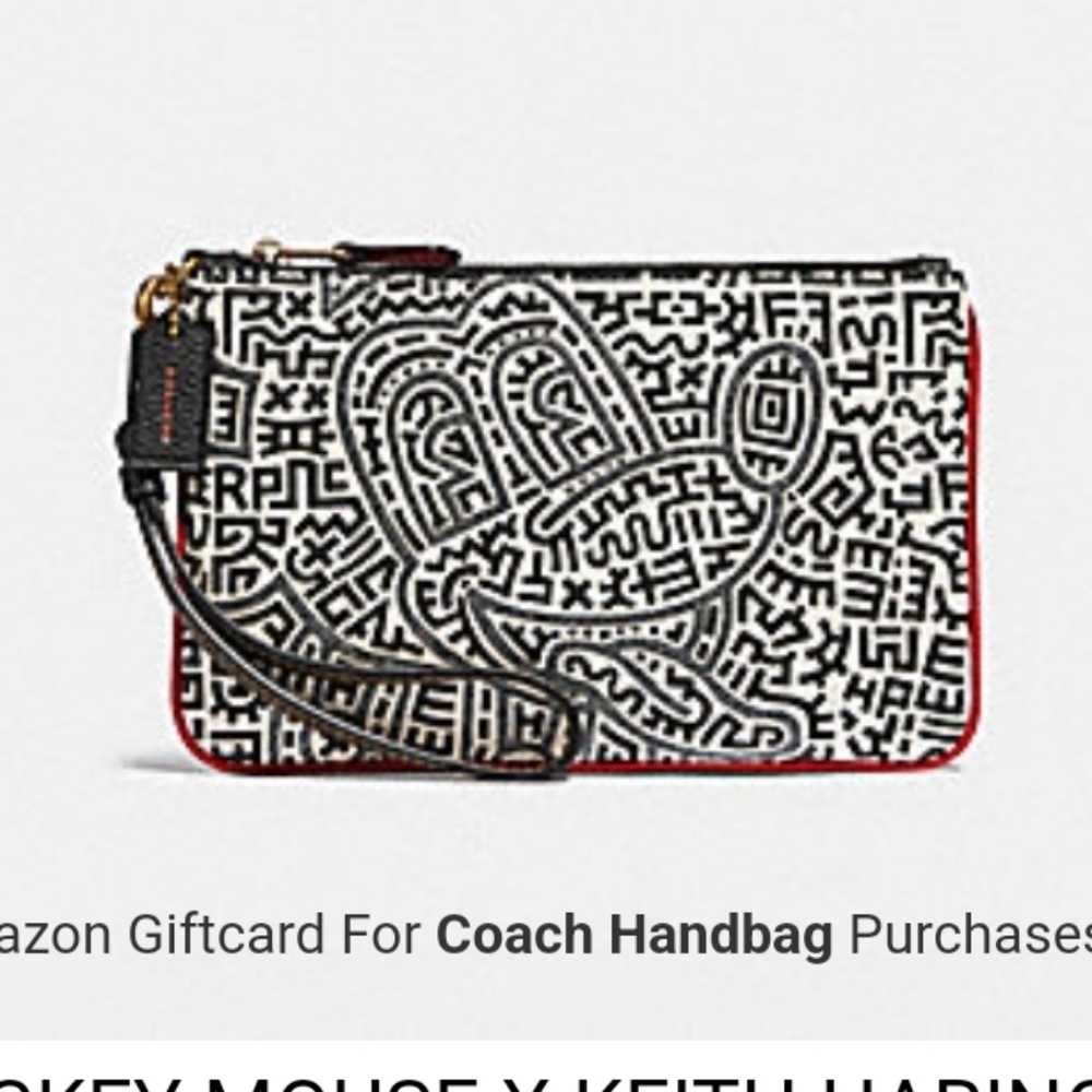 DISNEY MICKEY MOUSE X KEITH HARING SMALL WRISTLET (COACH C1176)
